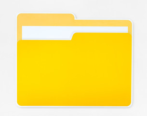 Yellow document folder icon isolated