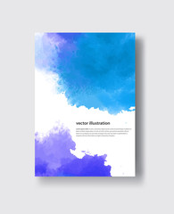 Watercolor blue sea color design banner. abstract color illustration eps10