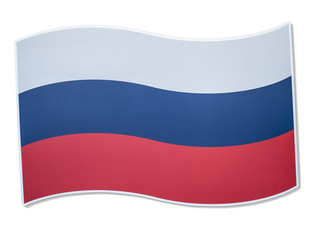 Russian flag icon in white background