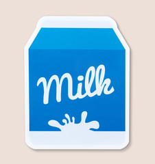 Milk box package design icon