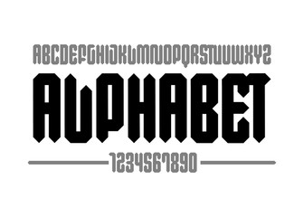 Modern font. Simple type face. Vector typography illustration. Alphabet design for logo, lettering and prints.