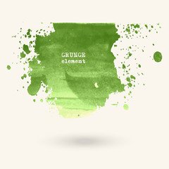 Green watercolor hand drawn vector. abstract color illustration eps10