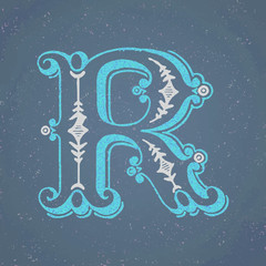 R letter isolated on background