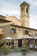 Italy, Volpaia date 20 September 2018: View in the centre of Volpaia, medieval village in Chianti Region Tuscany, italy.