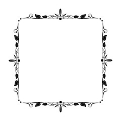 Stylish elegant vintage frame with floral ornament
