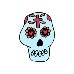 Skull icon in hand drawn style