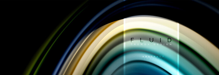 Fluid colors abstract background colorful poster, twisted liquid design on black, colorful marble or plastic wave texture backdrop, multicolored template for business or technology presentation or web