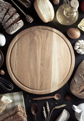 bread and bakery products on wood