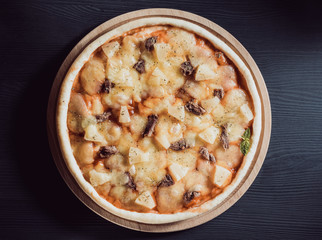 italian pizza at table surface