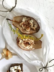 Baked pears and apples