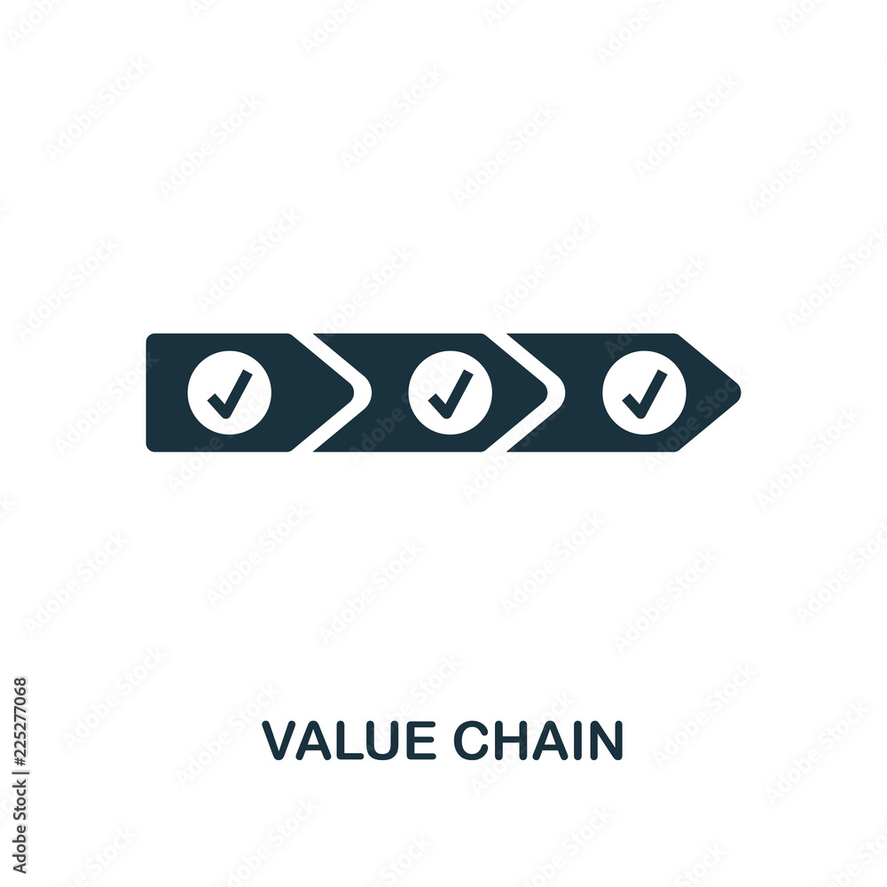 Poster value chain icon. monochrome style design from industry 4.0 icon collection. ui and ux. pixel perfec