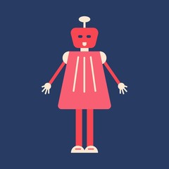 Robot icon in flat style.