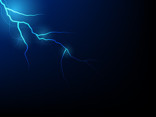 Thunder storm vector realistic lightnings thunderbolt on black background, Magic and bright lighting effects, Electricity lighting effects.