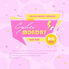 Cyber Monday sale poster design template vector illustration