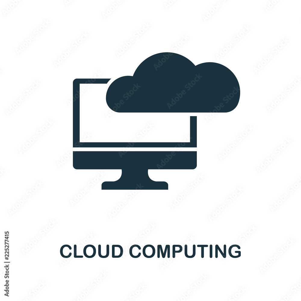 Aufkleber cloud computing icon. monochrome style design from industry 4.0 icon collection. ui and ux. pixel pe