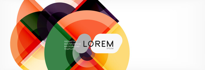 Fototapeta premium Abstract background bright circles geometric design