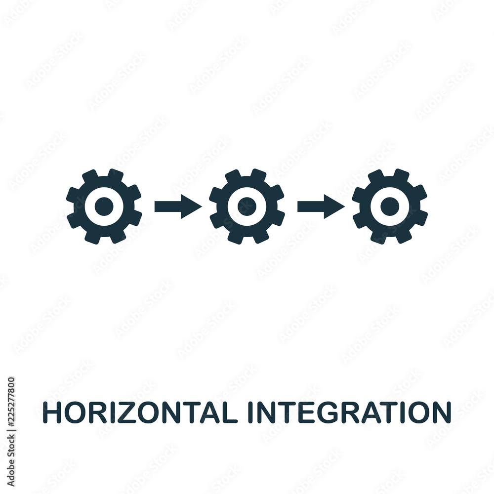 Poster horizontal integration icon. monochrome style design from industry 4.0 icon collection. ui and ux. p