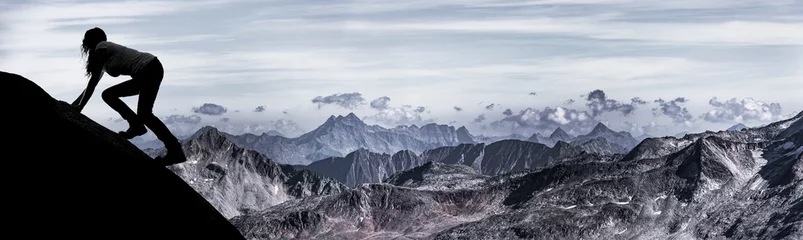 Keuken foto achterwand Alpinisme Vrouw klimmen