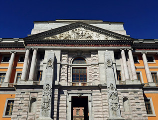 Saint Petersburg, Russia - August 6, 2018: St. Michael's Castle, also called the Mikhailovsky Castle or the Engineers' Castle, a former royal residence in the historic centre of Saint Petersburg