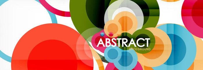 Abstract colorful geometric composition - multicolored circle background