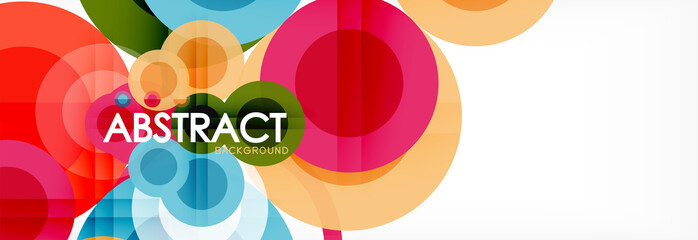 Abstract colorful geometric composition - multicolored circle background
