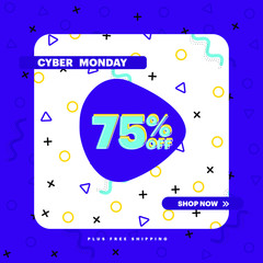 Cyber Monday sale poster design template vector illustration