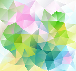 Trendy polygonal pink green pattern. Background of triangles. Vector illustration, design element for cover, banners, poster, cards, business and others