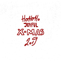 Christmas greeting cards lettering