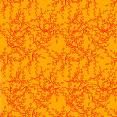 Vector Seamless Pattern: Autumn Foliage, Orange Color.