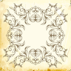 Vector baroque of vintage elements for design. 