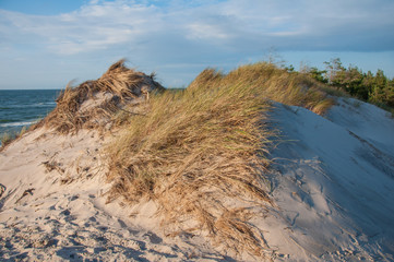 Moving dunes in the Slowinski National Park near the city of Leba, Baltic Sea Coast, Poland