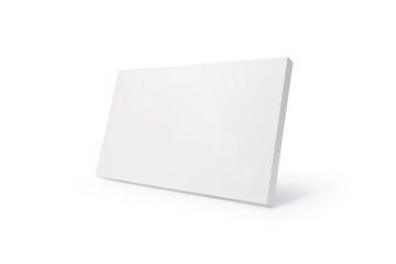 White carton box on isolated background with clipping path. Thin cardbox package for your design.