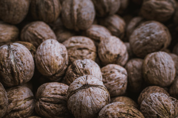 background of walnuts harvest