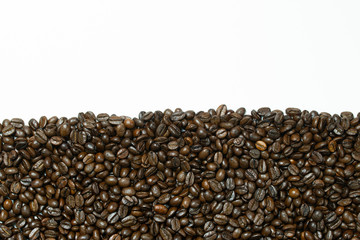 roasted coffee on white background