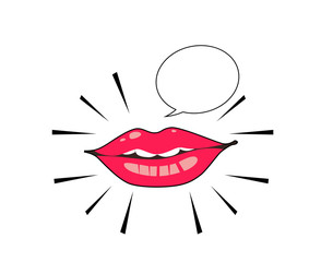 Obraz premium lips logo design