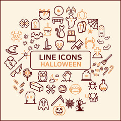Halloween Line Vector Icon Pack
