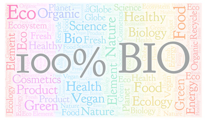 Obraz premium 100 Percent Bio word cloud.