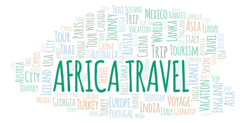 Obraz premium Africa Travel word cloud.