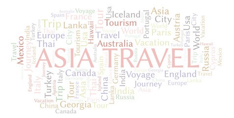 Fototapeta premium Asia Travel word cloud.