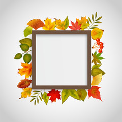 ベクター、秋の季節の木のフレーム