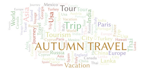 Autumn Travel word cloud.