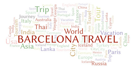 Obraz premium Barcelona Travel word cloud.