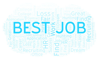 Fototapeta premium Best Job word cloud.