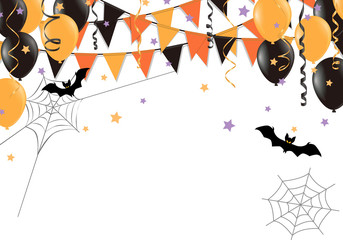ハロウィン　旗　風船　背景