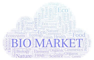 Obraz premium Bio Market word cloud.