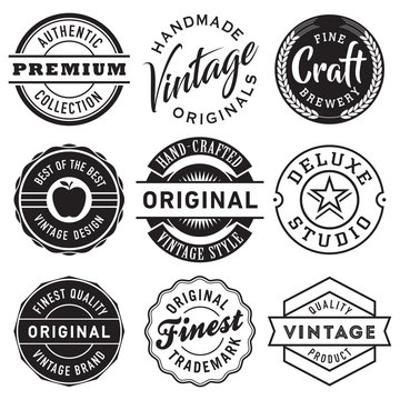 Vector Set of Vintage Labels