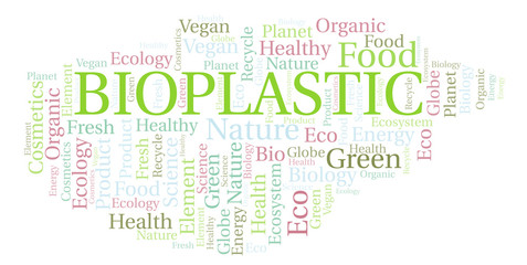 Fototapeta premium Bioplastic word cloud.