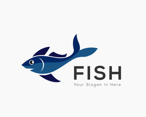 Salmon fish logo, simple fish logo