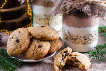 Cookies mix in a jar