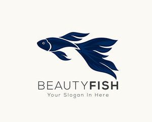 Beauty fish logo, betta fish logo